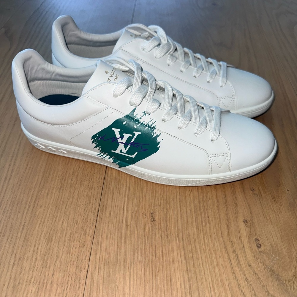 Louis Vuitton Luxembourg Sneakers- Teal brushstroke colorway LV- LV 10 US 11
